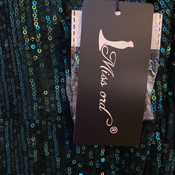 Miss ord Women's One Shoulder Sequin Long Prom Gown - Picture 7 of 12